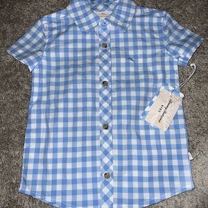 Tommy Bahama Blue and White Casual Button Down Shirt